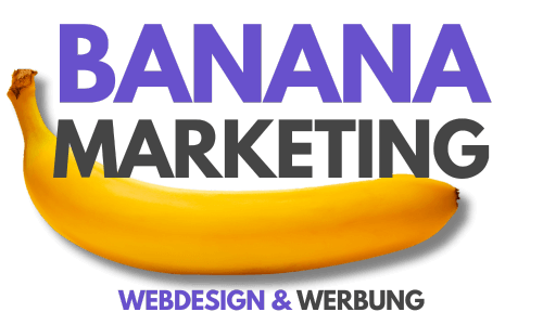 Logo_BM Banana Marketing Logo: Schriftzug mit Banane darunter