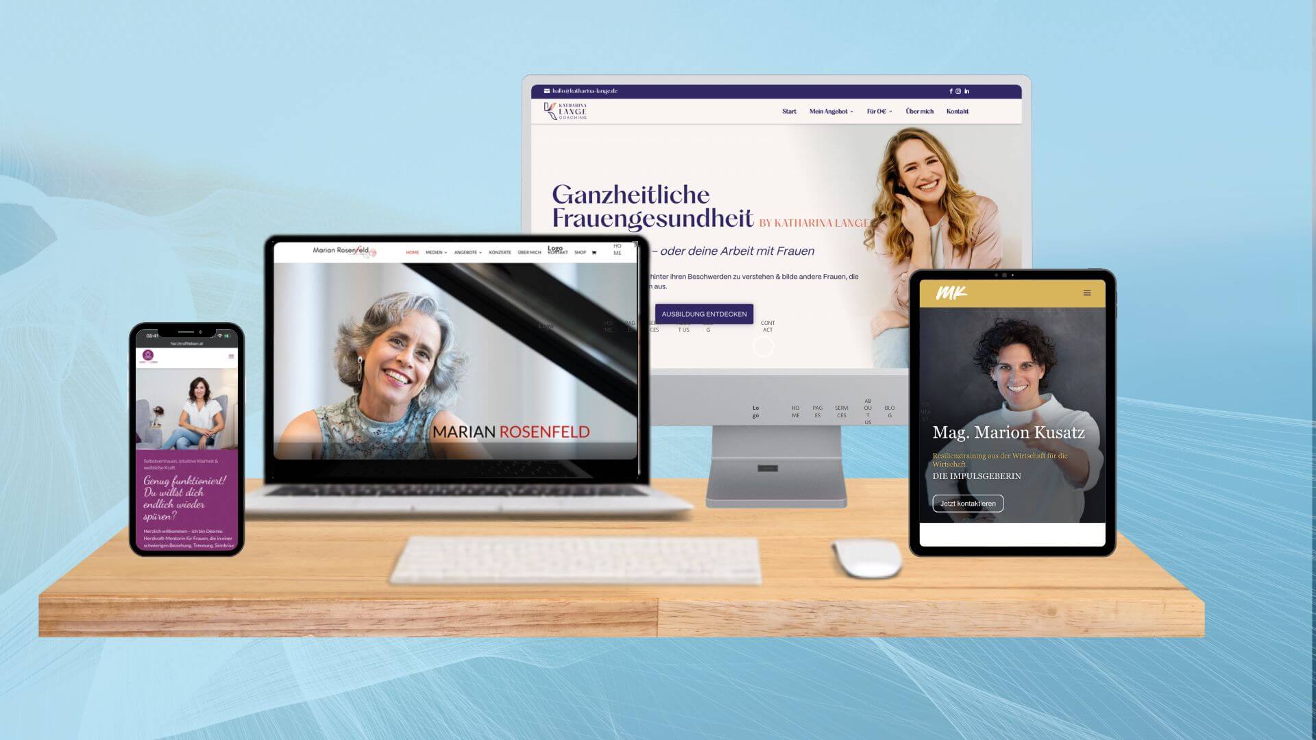 Webdesign Kundenreferenz für Banana Marketing: Zu sehen ist ein Laptop mit der von Banana Marketing erstellten Website für Herzkraftleben.at